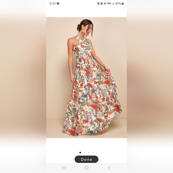 Lulus Dresses & Skirts - Floral Halter Maxi Dress - Lulus size XXL